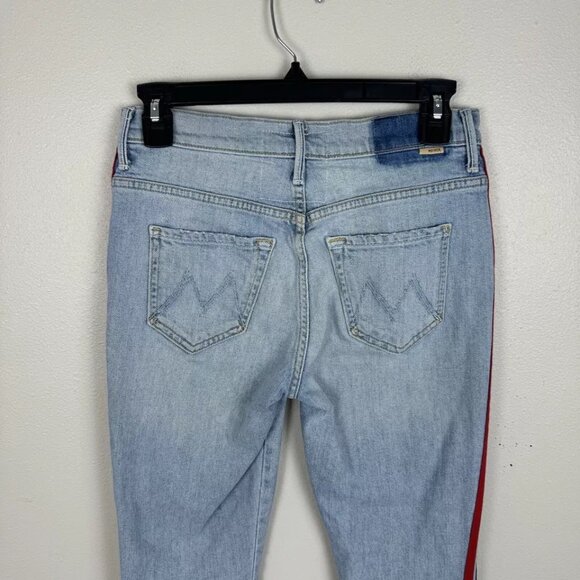 MOTHER Jeans The Insider Crop Step Fray Womens Size 25 Thanks Again Racer - Picture 4 of 9